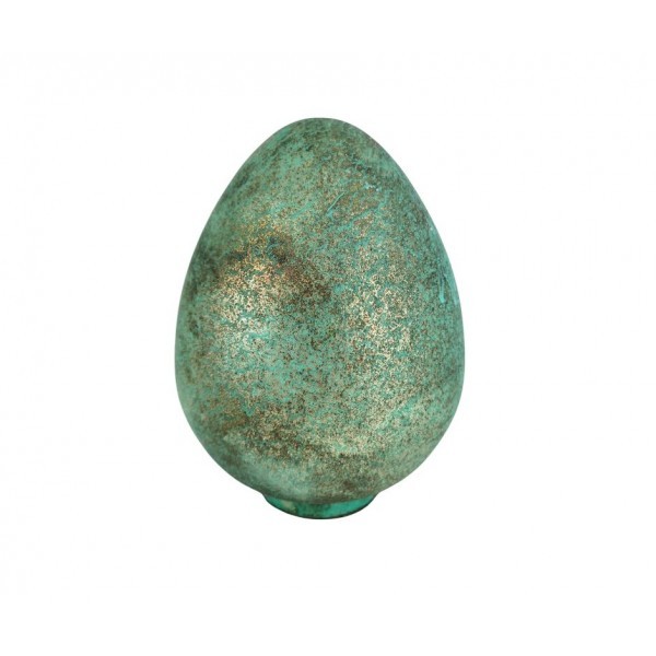 Dekorativní skleněné vejce modrozelené 26 cm