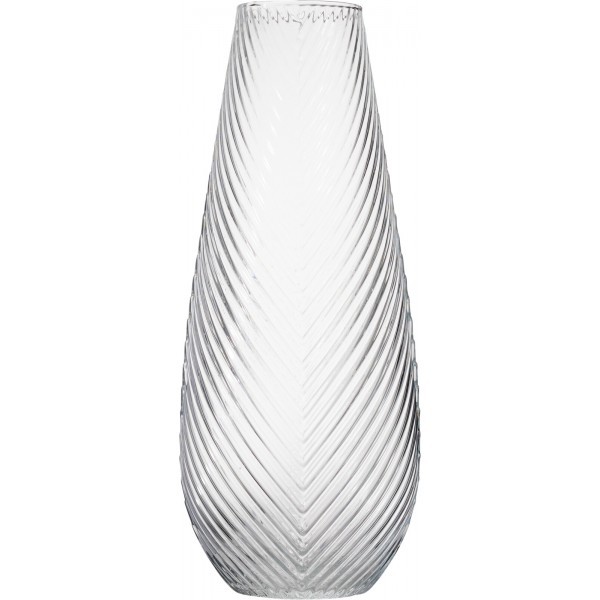 Skleněná váza s moderním embosovaným vzorem – Ø19 × 50 cm