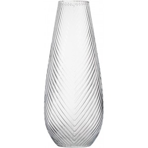 Skleněná váza s moderním embosovaným vzorem – Ø19 × 50 cm