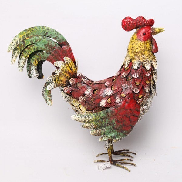 Dekorativní kovový kohout – 44 × 15 × 45 cm