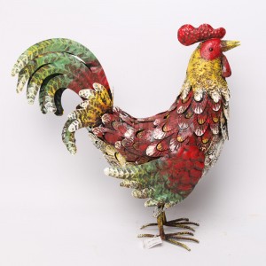 Dekorativní kovový kohout – 44 × 15 × 45 cm