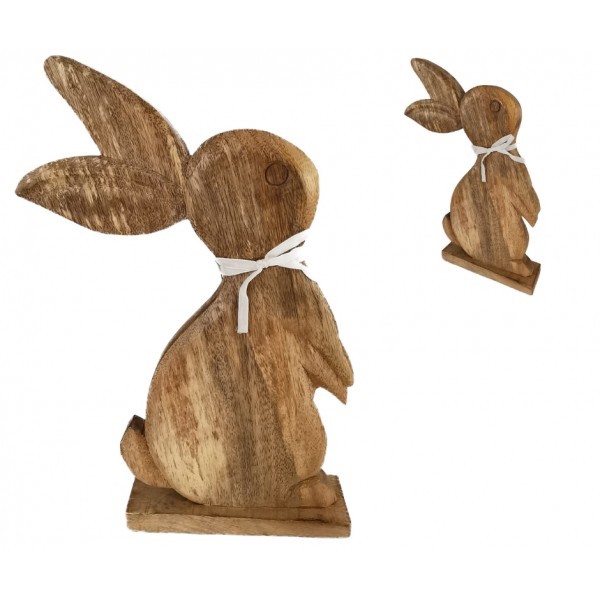Dřevěný zajíc - mango dřevo 34 cm