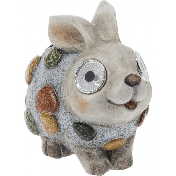 Solární LED lampa zajíc – polyresin, 14 cm