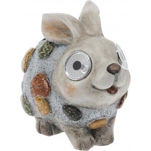 Solární LED lampa zajíc – polyresin, 14 cm