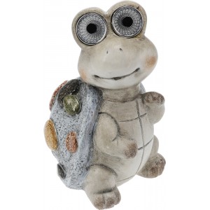 Solární LED lampa želva – polyresin, 10,5 cm