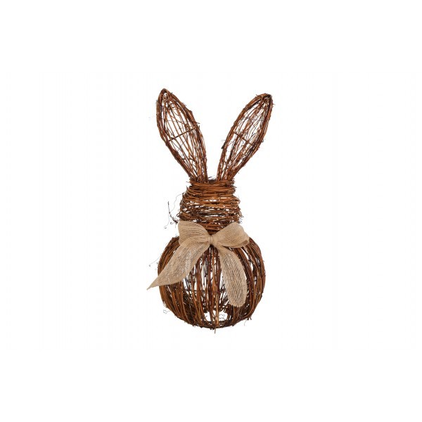 Proutěný dekorativní zajíc hnědý Liv S, 40 x 20 cm