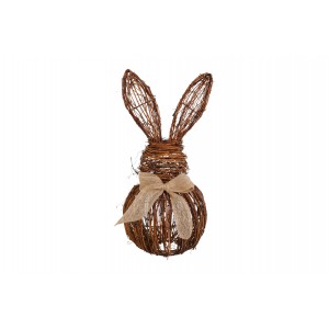 Proutěný dekorativní zajíc hnědý Liv S, 40 x 20 cm