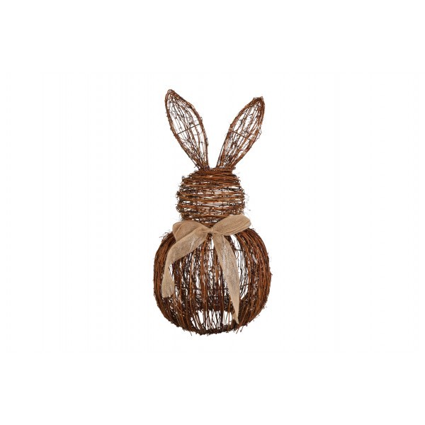 Proutěný dekorativní zajíc hnědý Liv L, 60 x 30 cm
