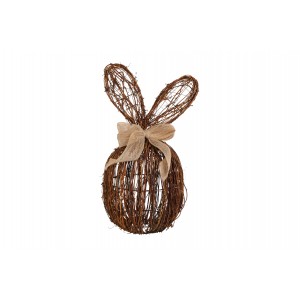 Proutěné dekorativní vajíčko s králičími oušky hnědé Liv L, 38 x 23 cm