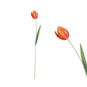 Kovový světle oranžový tulipán - zápich 76 cm, sada 4ks