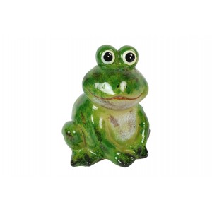 Sedící keramická žába L, 15 cm