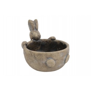 Květináč se zajíčkem Pim S – hnědý