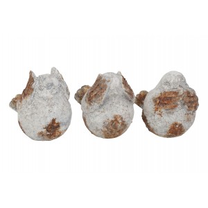 Sada 3 dekoračních ptáčků – umělý kámen, 13 cm