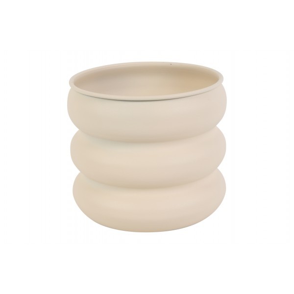 Kovová váza Grayce M, krémová, 17,8 cm