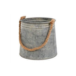 Kovová váza s provazovým uchem Lena L, 22,5 cm