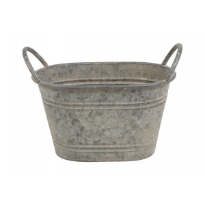 Oválný kovový květináč s uchy Lena M, 32,5 × 22 cm