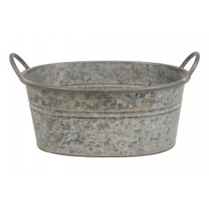 Oválný kovový květináč s uchy Lena Maxi S, 34,5 × 24 cm