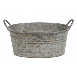 Oválný kovový květináč s uchy Lena Maxi M, 42 × 29 cm