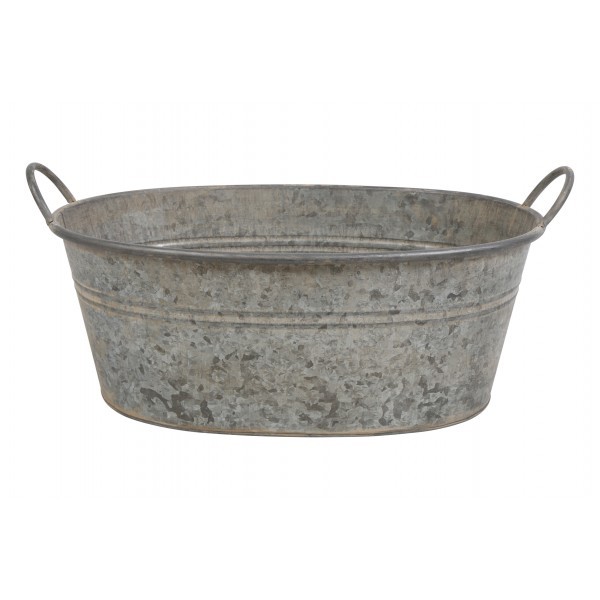 Oválný kovový květináč s uchy Lena Maxi L, 49 × 34 cm