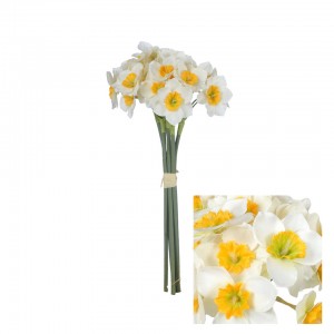 Kytice narcisů – bílá, 40 cm
