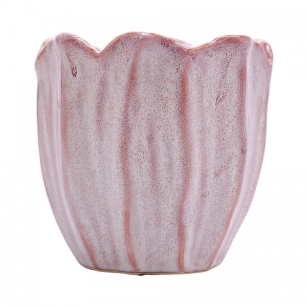 Keramický květináč Pellana růžový, 17 x 17 cm