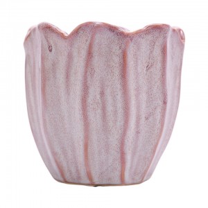 Keramický květináč Pellana růžový, 17 x 17 cm