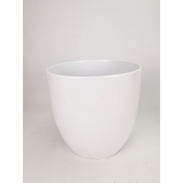 Keramický květináč Basel lesklý 21 cm bílý, 2. jakost