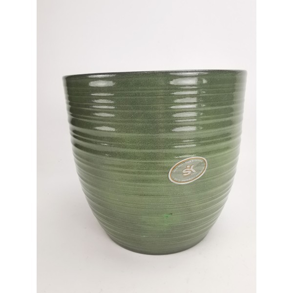 Keramický květináč Bergamo lesklý 19 cm zelený, 2. jakost