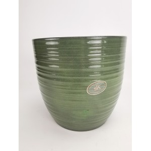 Keramický květináč Bergamo lesklý 19 cm zelený, 2. jakost