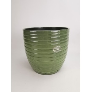 Keramický květináč Bergamo lesklý 21 cm zelený, 2. jakost