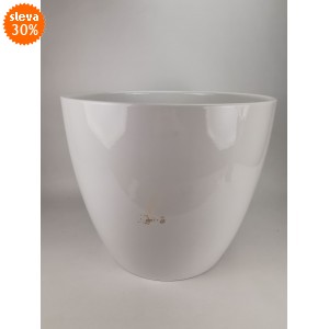 Keramický bílý květináč Basel XXL Ø 41 cm, 2. jakost