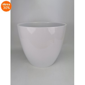 Keramický bílý květináč Basel XXL Ø 37 cm, 2. jakost