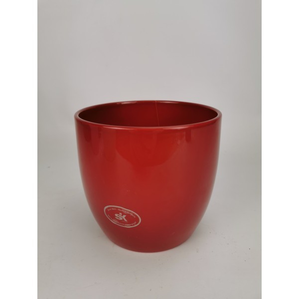 Keramický květináč Basel lesklý 14 cm bordó, 2. jakost