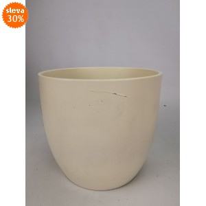 Keramický květináč Basel matný 14 cm krémový, 2. jakost