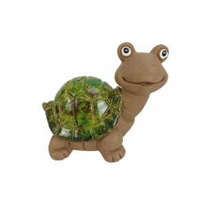 Keramická želva s glazovanou ulitou, 11,8 × 8,7 × 9,5 cm, sada 2ks