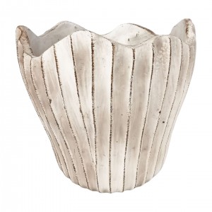 Cementový květináč – šedý s reliéfem 8,5 x 8,5 cm