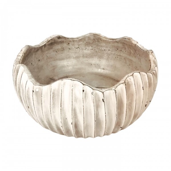 Cementový květináč – šedý s reliéfem 23 x 23 cm