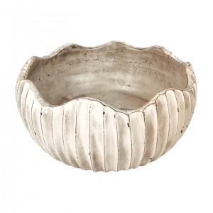 Cementový květináč – šedý s reliéfem 23 x 23 cm