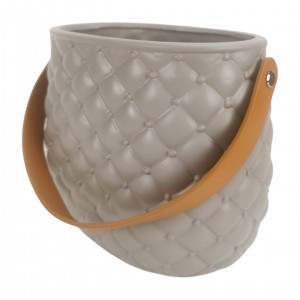 Keramická dekorativní váza/šedá kabelka 17,5 × 11 × 16,5 cm