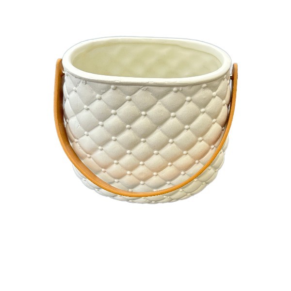 Keramická dekorativní váza/krémová kabelka 17,5 × 11 × 16,5 cm