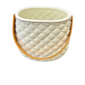 Keramická dekorativní váza/krémová kabelka 17,5 × 11 × 16,5 cm