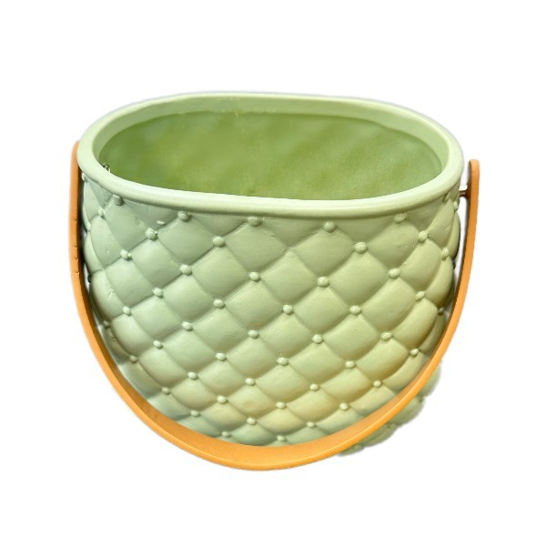 Keramická dekorativní váza/zelená kabelka 17,5 × 11 × 16,5 cm