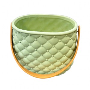 Keramická dekorativní váza/zelená kabelka 17,5 × 11 × 16,5 cm