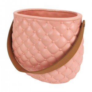 Keramická dekorativní váza/růžová kabelka 17,5 × 11 × 16,5 cm
