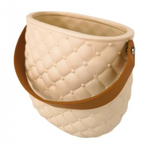 Keramická dekorativní váza/krémová kabelka 17,5 × 11 × 16,5 cm