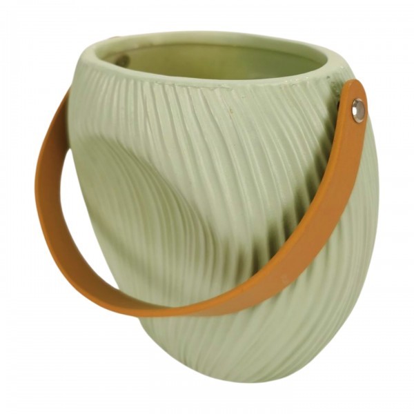 Keramická dekorativní váza – zelená 18,3 × 11,5 × 16,8 cm