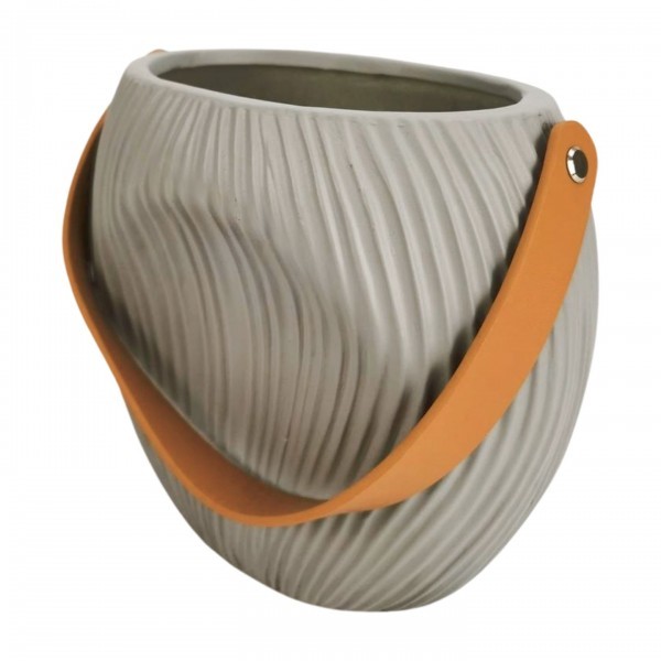 Keramická dekorativní váza – šedá kabelka 18,3 × 11,5 × 16,8 cm