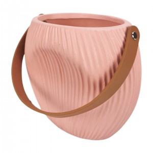 Keramická dekorativní váza – růžová kabelka 18,3 × 11,5 × 16,8 cm