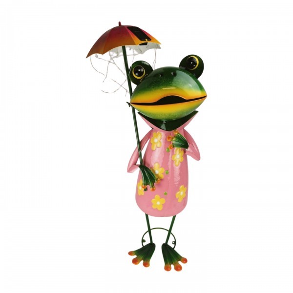 Kovová žába s deštníkem 90 cm