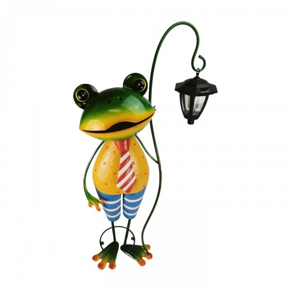 Kovová žába s lucernou 90,5 cm